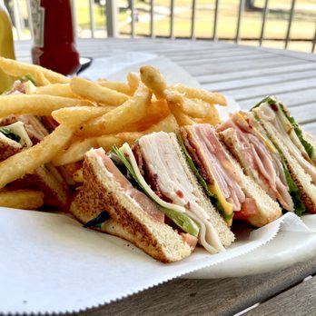Mulligan's 19th Hole - a club sandwich and fries - New American Near Me - Jacksonville, Florida Mulligan's 19th Hole - a club sandwich and fries - New American Near Me - Jacksonville, Florida
