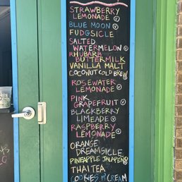 a menu on the door a menu on the door