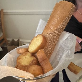 Chef Vola's - Bread basket..the slices are garlic bread..excellent! - Italian Near Me - Atlantic City, New Jersey