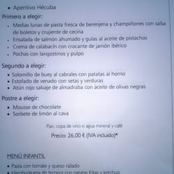 Hécuba - Hotel La Princesa - Menú Día del Padre