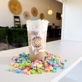The Daily Grindz - Lucky charm White chocolate, toasted marshmallow latte with sweet cream cold foam - Coffee & Tea Near Me - Norman, Oklahoma The Daily Grindz - Lucky charm White chocolate, toasted marshmallow latte with sweet cream cold foam - Coffee & Tea Near Me - Norman, Oklahoma