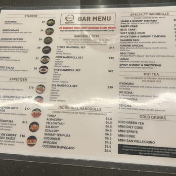 Yunomi Handroll - Menu - Sushi Bars Near Me - San Fernando Valley, California Yunomi Handroll - Menu - Sushi Bars Near Me - San Fernando Valley, California