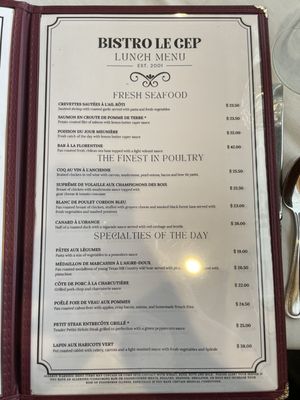Menu photo 2 Bistro Le Cep Houston, TX Menu photo 2 Bistro Le Cep Houston, TX