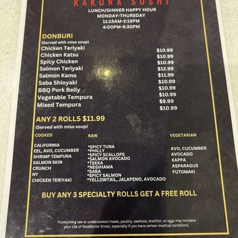Kakuna Sushi - 1/29/25 Menu - Sushi Bars Near Me - San Leandro, California Kakuna Sushi - 1/29/25 Menu - Sushi Bars Near Me - San Leandro, California