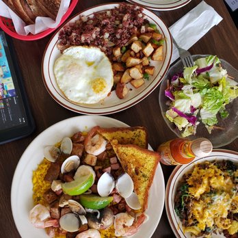 Villa Basque Café - Corn beef Hash(w/ toast), Paella(w/ salad) and Joe's Omelette. All delicious! - Delis Near Me - Carson City, Nevada Villa Basque Café - Corn beef Hash(w/ toast), Paella(w/ salad) and Joe's Omelette. All delicious! - Delis Near Me - Carson City, Nevada