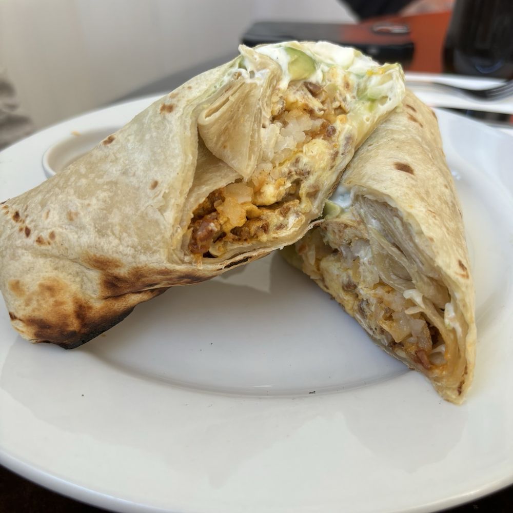 MayaFlor - Breakfast Burrito (homestyle potatoes behind it!) - Breakfast & Brunch Near Me - San Francisco, California MayaFlor - Breakfast Burrito (homestyle potatoes behind it!) - Breakfast & Brunch Near Me - San Francisco, California