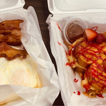 Triple A Cafe - Strawberry stuffed French toast combo - Breakfast & Brunch Near Me - Carrollton, Texas