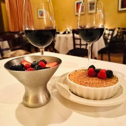 Crème brûlée and crème anglaise. Crème brûlée and crème anglaise.