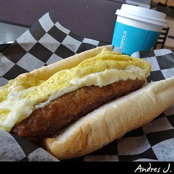 mojo's east coast eats - Egg on a Roll w/ a maple sausage link - Cheesesteaks Near Me - Downers Grove, Illinois mojo's east coast eats - Egg on a Roll w/ a maple sausage link - Cheesesteaks Near Me - Downers Grove, Illinois