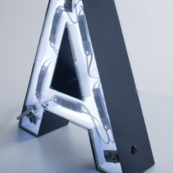Gemini Sign Letters - Painted Fabricated Stainless Steel Letters Backlit LEDS