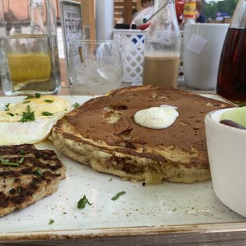 First Watch - Tri fecta with multigrain banana granola crunch pancake - Breakfast & Brunch Near Me - Charlottesville, Virginia First Watch - Tri fecta with multigrain banana granola crunch pancake - Breakfast & Brunch Near Me - Charlottesville, Virginia