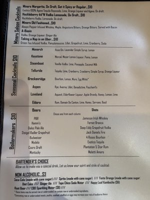 Menu photo 6 Miners Saloon Golden, CO