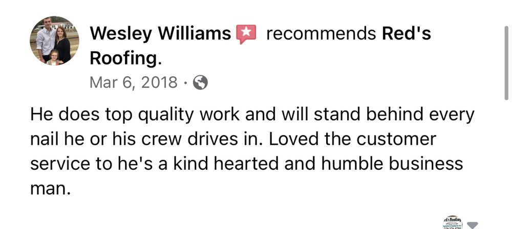 Slide of Red's Roofing & Construction