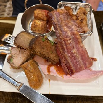 Wicked Spoon - Meat sampler with tots and chicken/waffles - Buffets Near Me - Las Vegas, Nevada