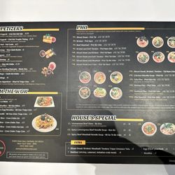 Front of the menu.