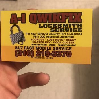 A-1 Qwikfix Locksmith Service - Keys & Locksmiths Near Me - Lawndale, California A-1 Qwikfix Locksmith Service - Keys & Locksmiths Near Me - Lawndale, California