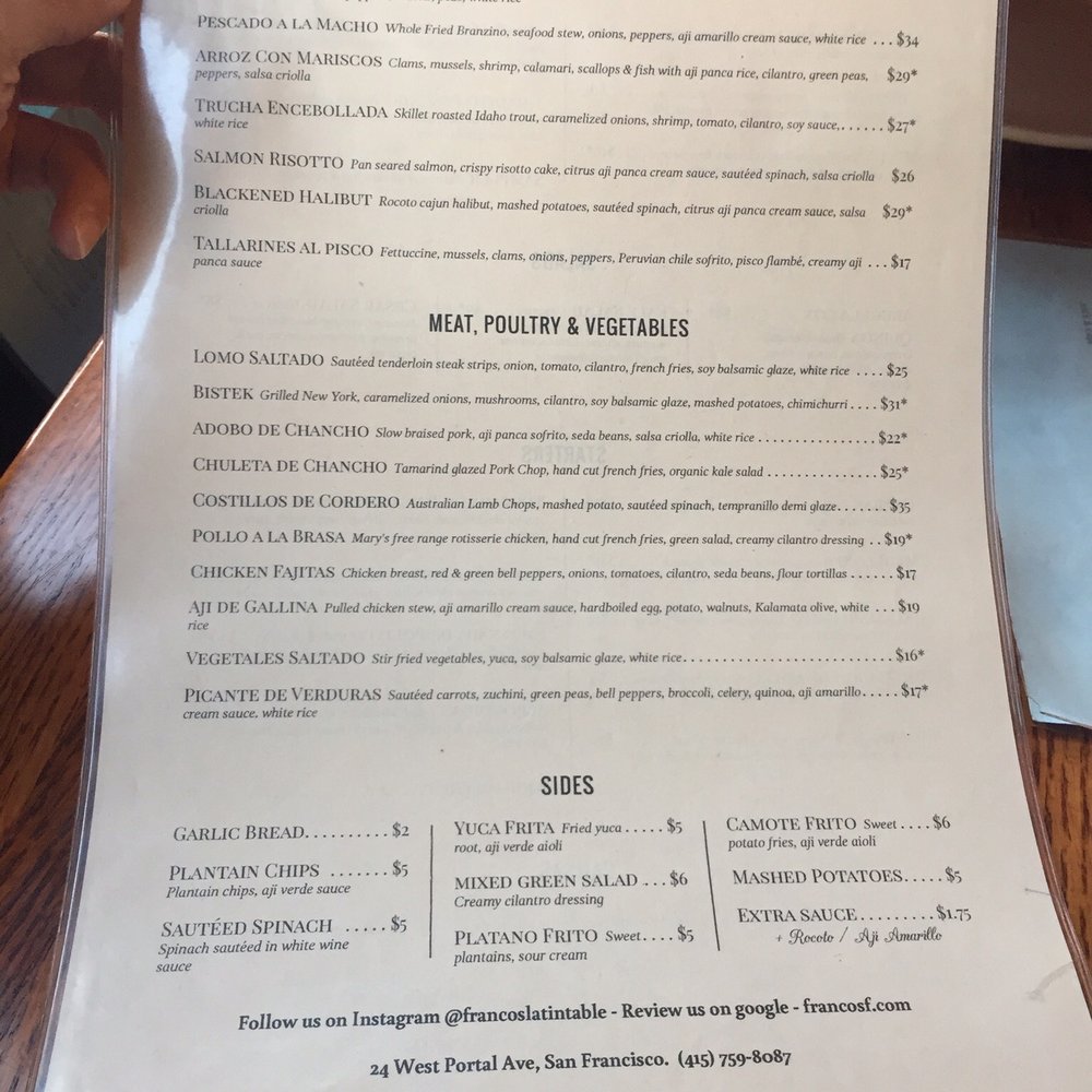 Franco's Latin Table - Latin American Near Me - San Francisco, California Franco's Latin Table - Latin American Near Me - San Francisco, California