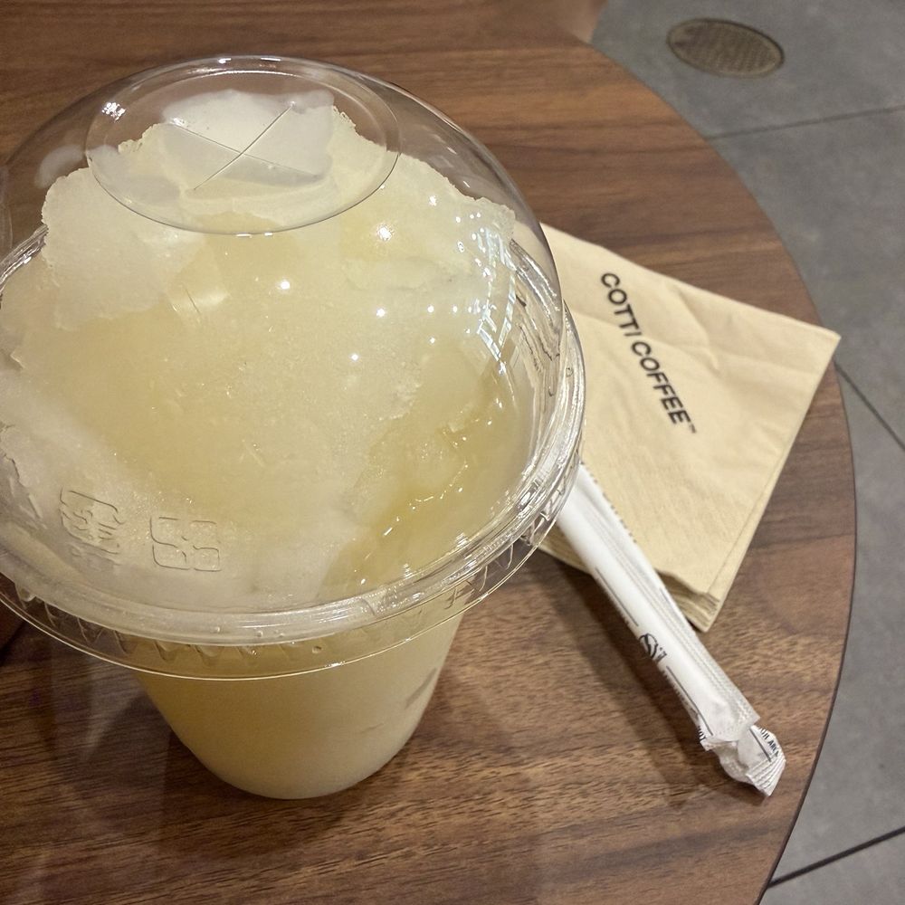 Cotti Coffee - supposed to be a white grapefruit jasmine frappe, what it really tastes like: a simple white grapefruit slushie, definitely not a frappe - Coffee & Tea Near Me - Honolulu, Hawaii Cotti Coffee - supposed to be a white grapefruit jasmine frappe, what it really tastes like: a simple white grapefruit slushie, definitely not a frappe - Coffee & Tea Near Me - Honolulu, Hawaii