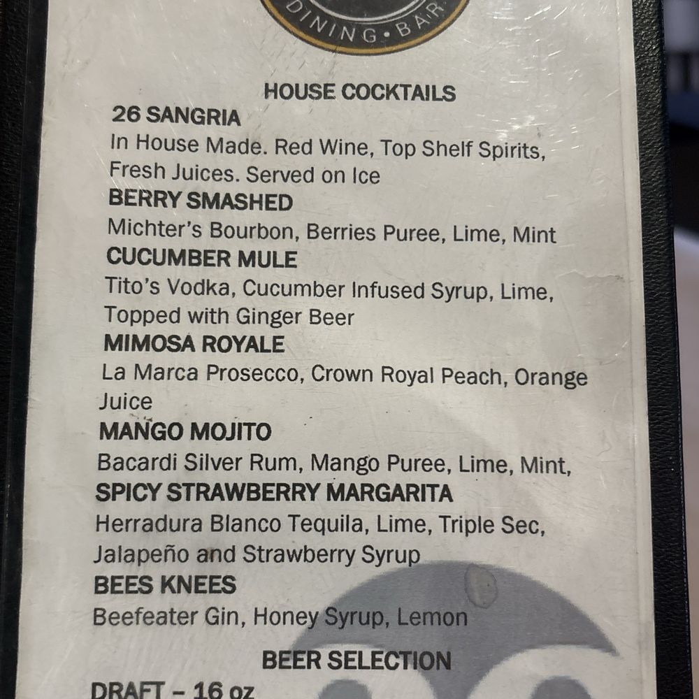 Table 26 - Drink menu - New American Near Me - Turlock, California Table 26 - Drink menu - New American Near Me - Turlock, California