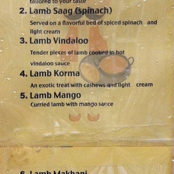 India on Wheels - Menu - lamb (as of 10/30/12) - Indian Near Me - Pittsburgh, Pennsylvania India on Wheels - Menu - lamb (as of 10/30/12) - Indian Near Me - Pittsburgh, Pennsylvania