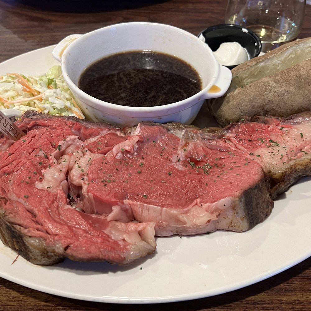 Smoked prime rib, rare. Delicious!