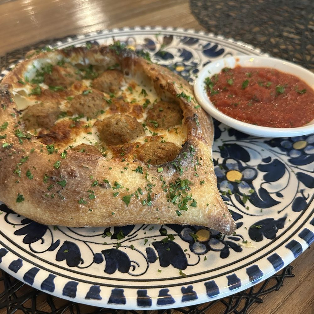 Siena's Pizza - Open pizza with meatball - Pizza Near Me - St Johns, Florida Siena's Pizza - Open pizza with meatball - Pizza Near Me - St Johns, Florida