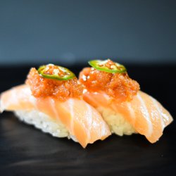 Omee.J Fusion Sushi Bar & Grill - Salmon Spicy Tuna Fusion Nigiri
