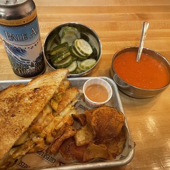 Cheese Louise - Nashville chicken, pickle, tomato soup - Sandwiches Near Me - Portsmouth, New Hampshire Cheese Louise - Nashville chicken, pickle, tomato soup - Sandwiches Near Me - Portsmouth, New Hampshire