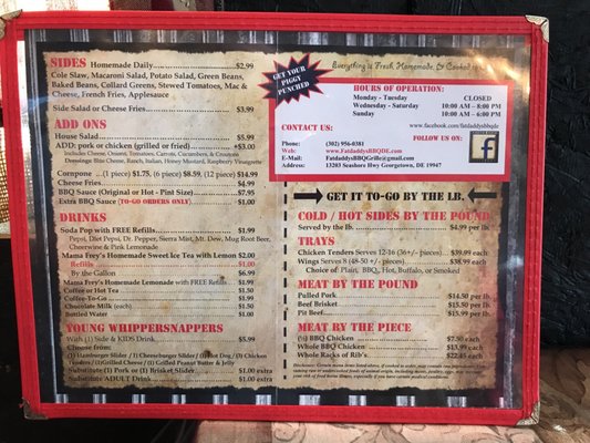 Menu photo 5 Fat Daddy's BBQ Georgetown, DE