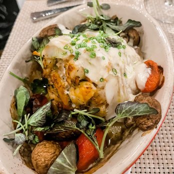 Fin - a plate of food on a table - Seafood Near Me - Dennis, Massachusetts