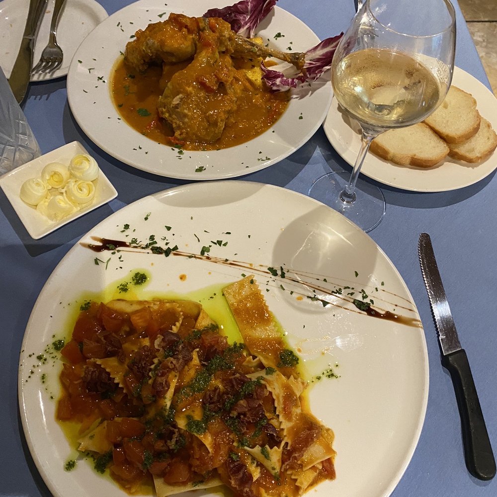 Parma - Coniglio Alla Cacciatora and Pappardelle al Pesto - Italian Near Me - Fresno, California Parma - Coniglio Alla Cacciatora and Pappardelle al Pesto - Italian Near Me - Fresno, California
