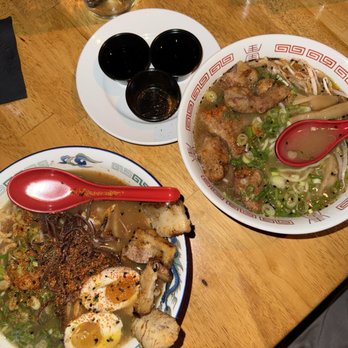 Baby Jane - Left is the Tonkatsu | Right is the Shiro Shoyu (with spicy on the side ) - Cocktail Bars Near Me - Miami, Florida Baby Jane - Left is the Tonkatsu | Right is the Shiro Shoyu (with spicy on the side ) - Cocktail Bars Near Me - Miami, Florida