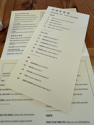 Menu photo 2 PRESS St. Helena, CA