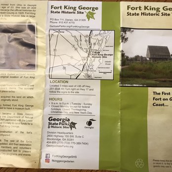 Fort King George Historic Site - Brochure - Museums Near Me - Darien, Georgia
