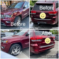 Fast Track Auto Body And Repairs - Before and after shots of our truck