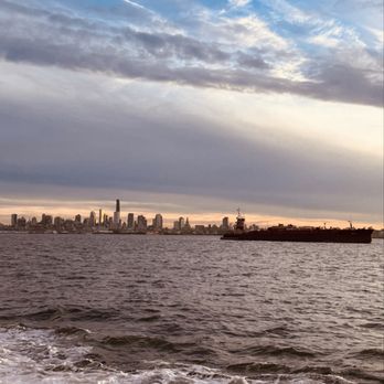 Staten Island Ferry - Morning sunrise over the Brooklyn skyline. Yep BKLYN has a skyline now. - Ferries Near Me - New York, New York