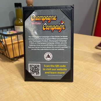 Two Chicks - Found this charity at the table too! - Breakfast & Brunch Near Me - Reno, Nevada