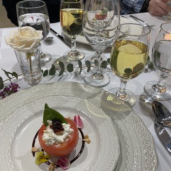 Finesse Catering and Events - Tomato Caprese with burrata, balsamic pearls, and marcona almonds - Caterers Near Me - Las Vegas, Nevada Finesse Catering and Events - Tomato Caprese with burrata, balsamic pearls, and marcona almonds - Caterers Near Me - Las Vegas, Nevada