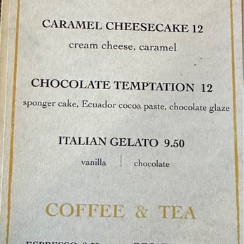 Prosecco22 - Dessert menu as of 12/18/2022. - Italian Near Me - Pembroke Pines, Florida