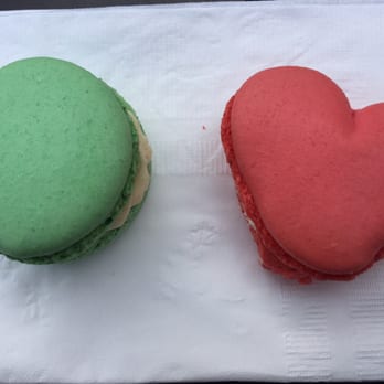 Layer Cake - Pistachio macaroon.... Not sure of the flavor of the heart but it was really good! - Breakfast & Brunch Near Me - Irvine, California