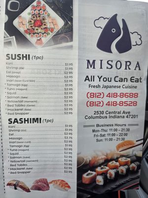 Menu photo 1 Misora Columbus, IN