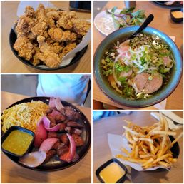 Popcorn chicken (5/5), pho (4/5), filet mignon garlic noodle (4/5), truffle fries (4/5) Popcorn chicken (5/5), pho (4/5), filet mignon garlic noodle (4/5), truffle fries (4/5)