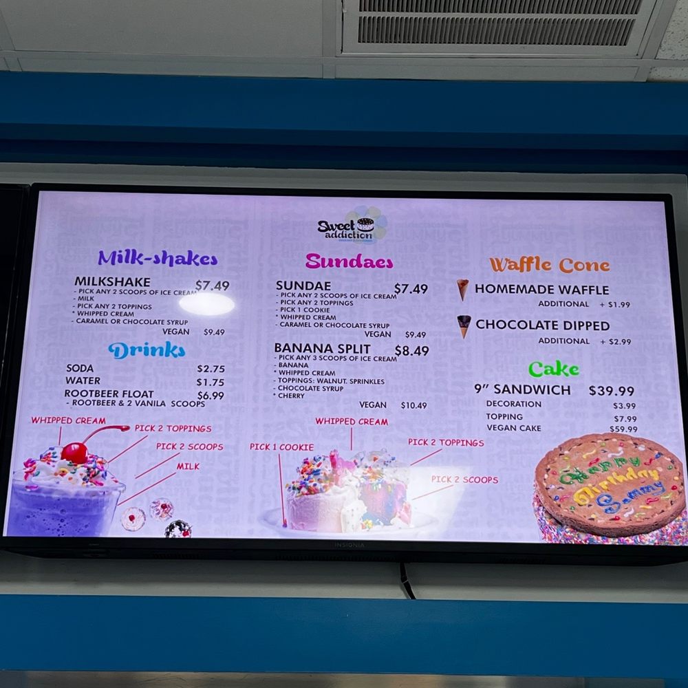 Sweet Addiction - Menu - Ice Cream & Frozen Yogurt Near Me - Las Vegas, Nevada Sweet Addiction - Menu - Ice Cream & Frozen Yogurt Near Me - Las Vegas, Nevada