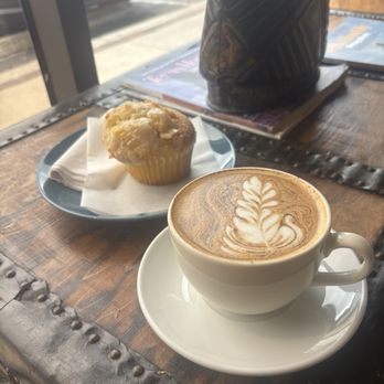 Press Coffee - Lemon glazed muffin and pumpkin spice latte - Coffee & Tea Near Me - San Antonio, Texas