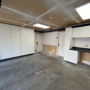 Custom Garages - After with cabinets and before hardware, floor and paint - Flooring Near Me - Pacheco, California