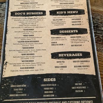 Doc’s BBQ & Whiskey - Menu - Barbeque Near Me - Prescott, Arizona Doc’s BBQ & Whiskey - Menu - Barbeque Near Me - Prescott, Arizona