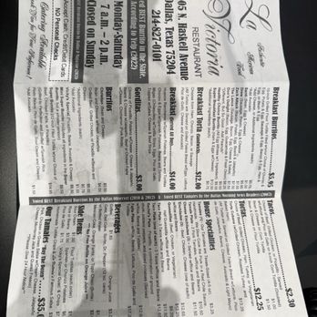 La Victoria - Menu - Mexican Near Me - Dallas, Texas