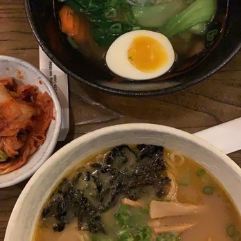 Tamashii Ramen - Veggie Ramen with Sea Salt and 2. Shoyu Ramen with a side of 6. Kimchi - Ramen Near Me - Astoria, New York Tamashii Ramen - Veggie Ramen with Sea Salt and 2. Shoyu Ramen with a side of 6. Kimchi - Ramen Near Me - Astoria, New York