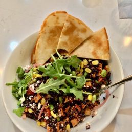 Vegetarian Grain Bowl & bar upstairs