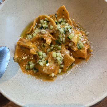 Rose Mary - Tortellini djuvec. Delicious savory pasta, upfront with red pepper and eggplant. - Italian Near Me - Chicago, Illinois Rose Mary - Tortellini djuvec. Delicious savory pasta, upfront with red pepper and eggplant. - Italian Near Me - Chicago, Illinois